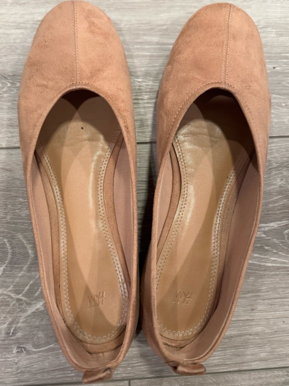 H&M Dusty Rose Suede Ballet Flats